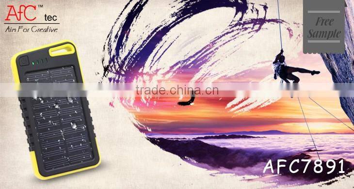 2015 hot products abs outdoor 2 years warranty fast chargeing universal solar waterproof power bank