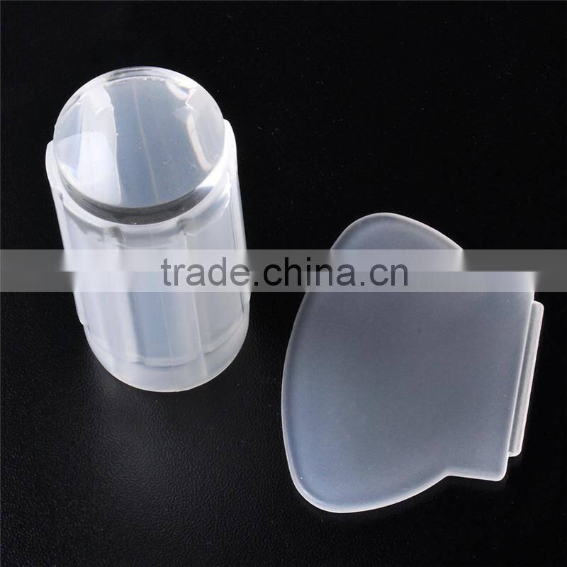 2016 New Silicone Transparent Stamp Nail Art Scraper Image Transfer Manicure Tool