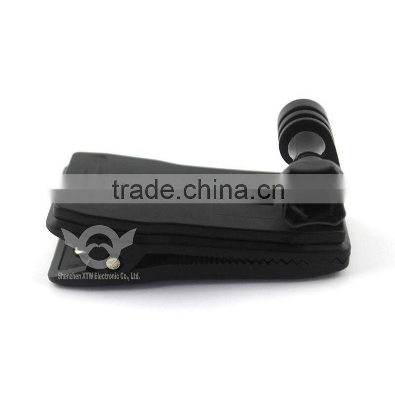 Go pro accessories 360-degree Rotation Clip & Screw for GoPro Hero 3+/3/2/1, Black.