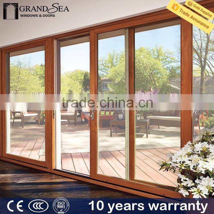 China wood grain aluminium entrance door producer