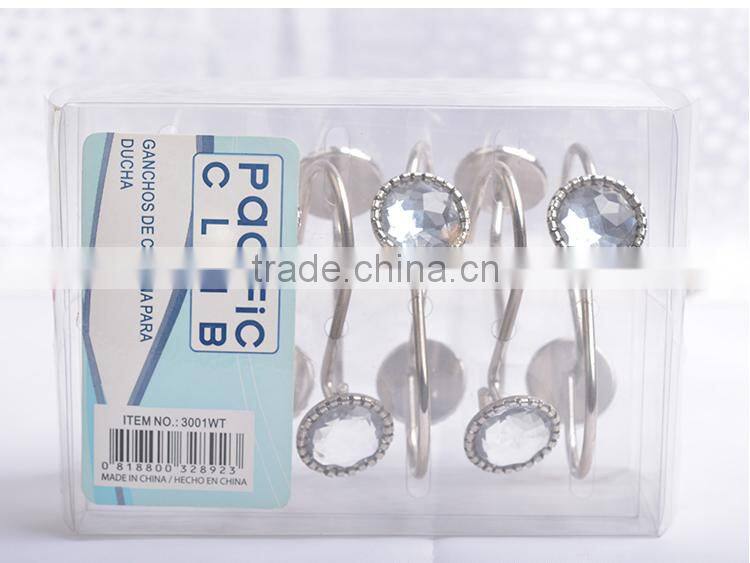 2015 Hot sale PEVA dot prnting shower curtain set for bathroom , best price shower curtain hooks