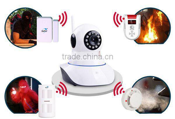 Wireless ip camera input alarm with pir sensor and remote control