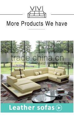 2016 King size B843 stylish leather bed with TV in footboard