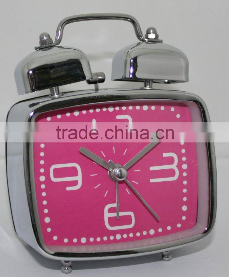 Quartz analog metal desktop table alarm clock with customized Logo