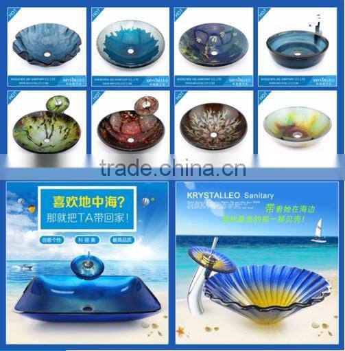Double layer bathroom glass wash basin