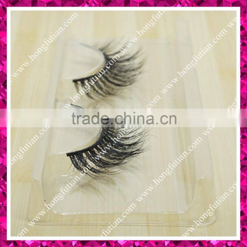 100% real mink fur eyelash 3D volume hand made lashes manufacturer Qingdao