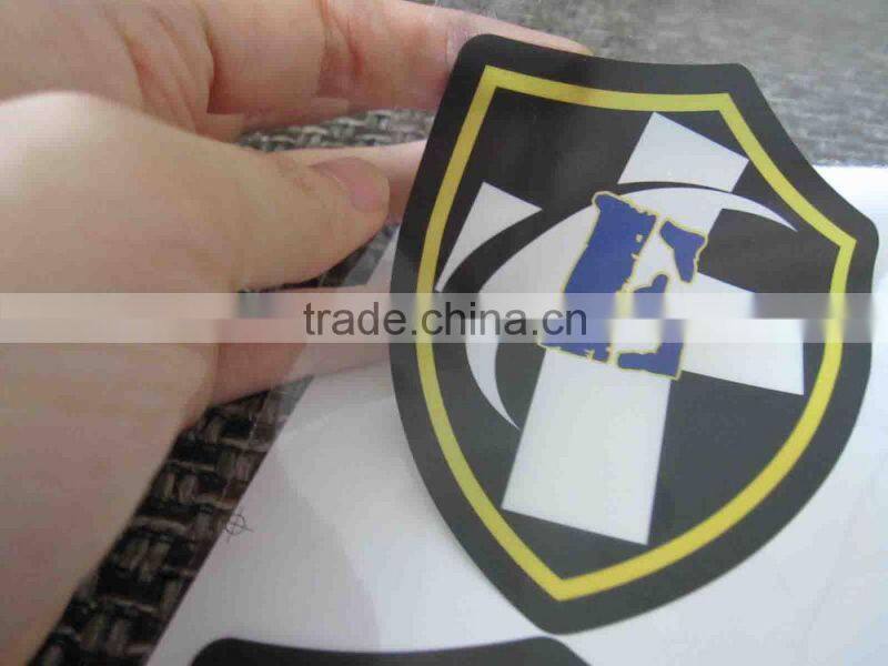 Custom die cut gold metallic stickers (M-A442)