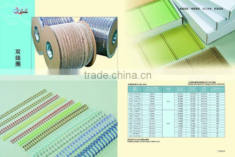 Wenbai factory price book binding material double loop wire