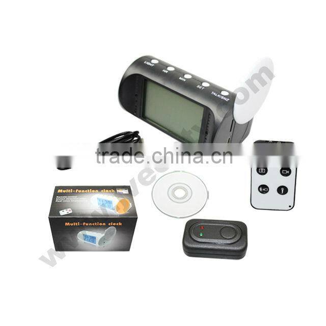 JVE-3311F-1 Multifunction Digital Clock Hidden Camera DVR, USB Motion Alarm, Mini DVR Clock Digital Camera