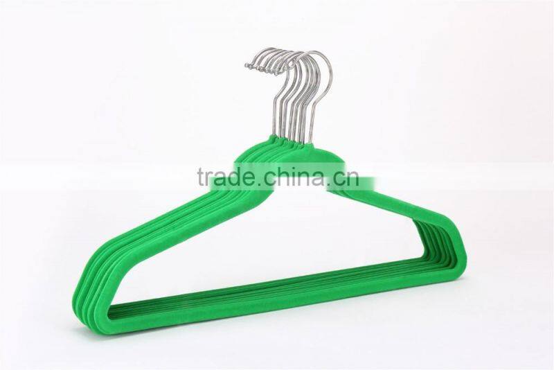 flocked clothes hanger with shoulder pads HM-010