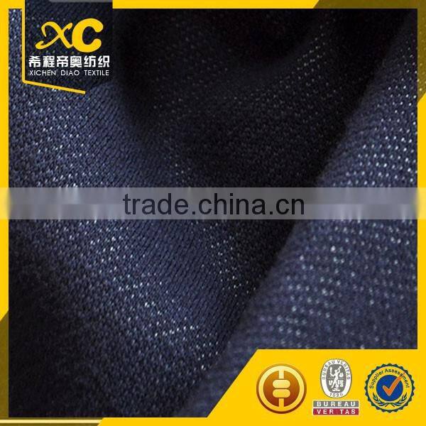 Knitted stretch cotton printed denim fabric