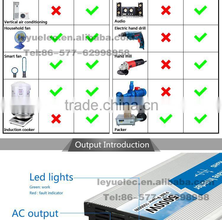 18 months warranty 5000w solar series 12v 24v 48v pure sine wave power inverter