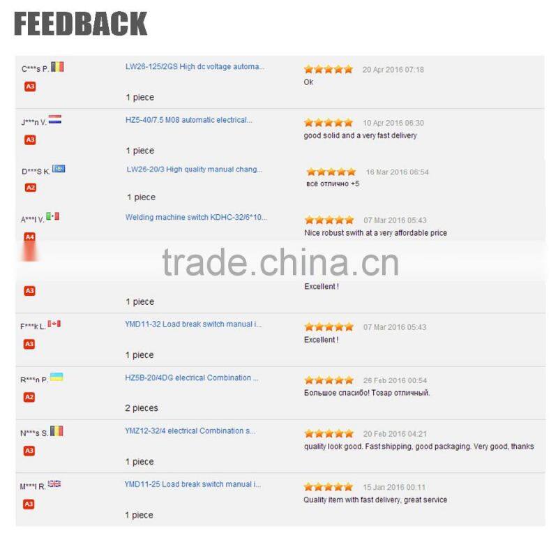 Cam switch YMW26-63/1GS with padlock changeover rotary switch 1 stage 2 positions on-off 4 terminals 63A Ui 690V sliver contacts
