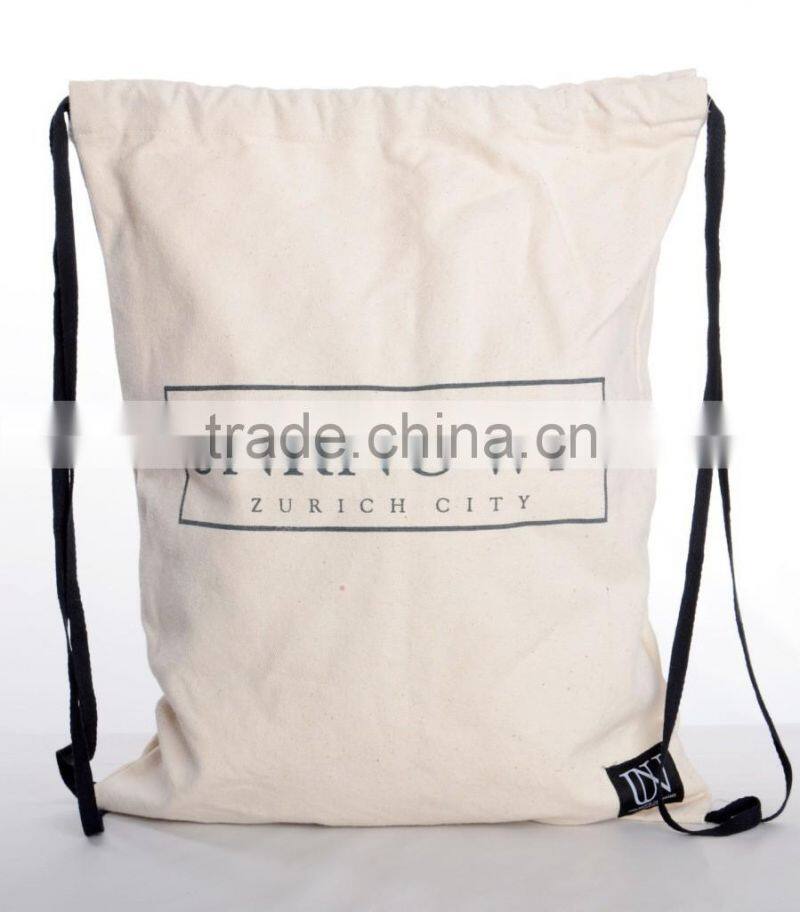 Cotton fabric gift bag draw string custom logo cotton bag canvas bag