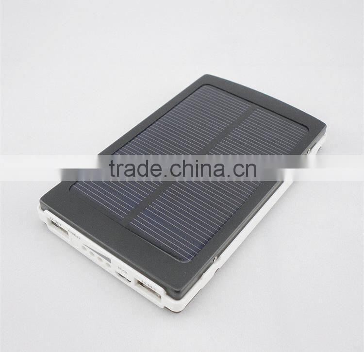 2015 hot selling solar power bank 10000mAh, portable solar phone charger, ce rohs fcc passed smart phone solar charger