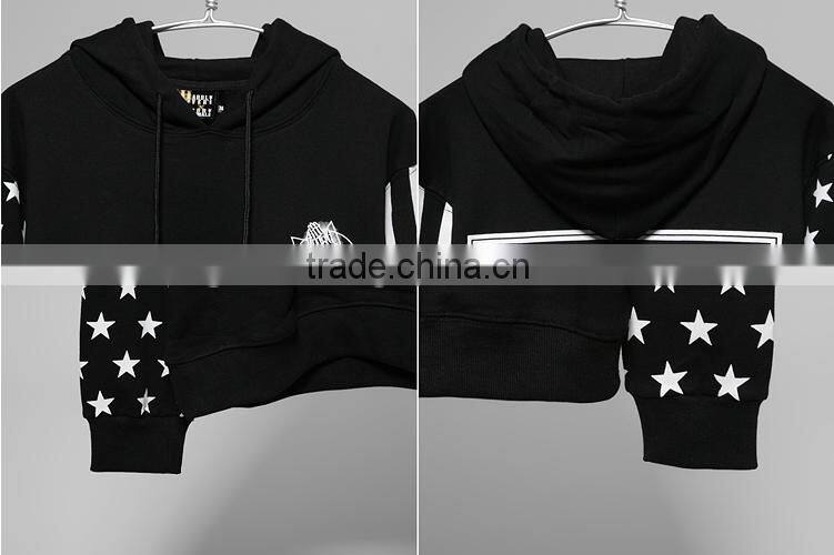 custom fashion mens black white striped hoodie
