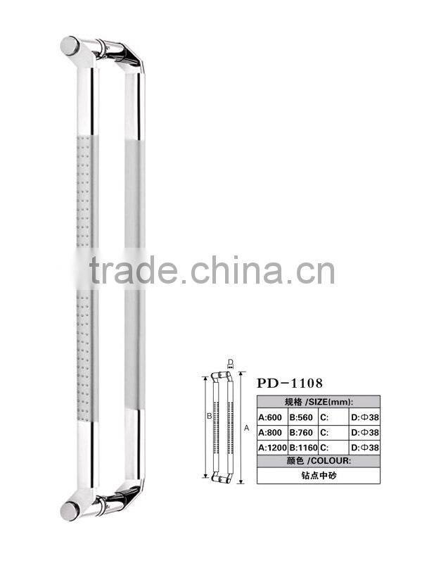 L shape satin Polish stainless steel glass door handles