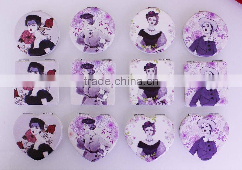2014 hot pretty woman wedding gift hand mirror with pu coated for wholesale,MB136