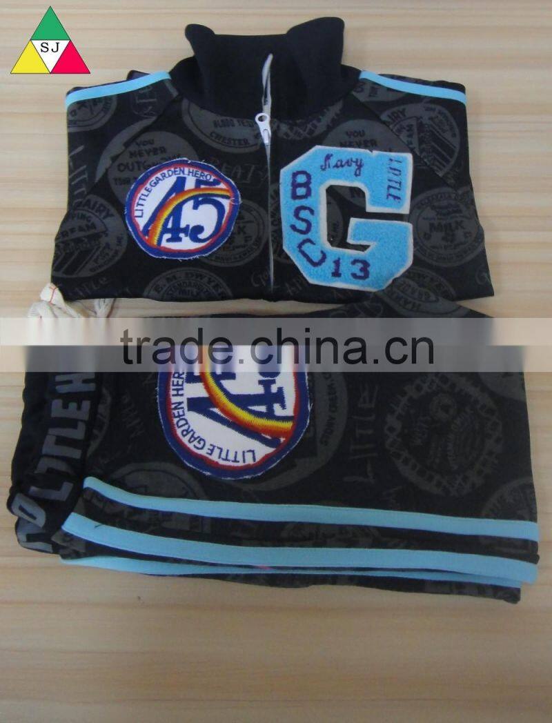 The boy new style boutique clothes spring 2016 hit new sport suit black letters