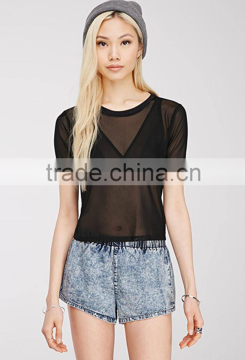 Comfortable Young Ladies Wash Jeans Classical Womens Short