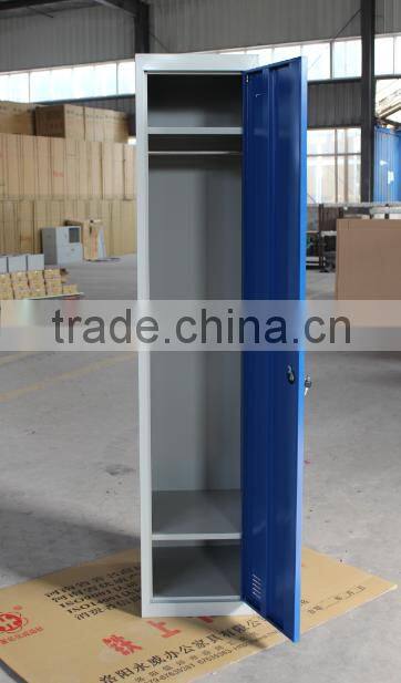 Metal single door storage wardrobe with code locker