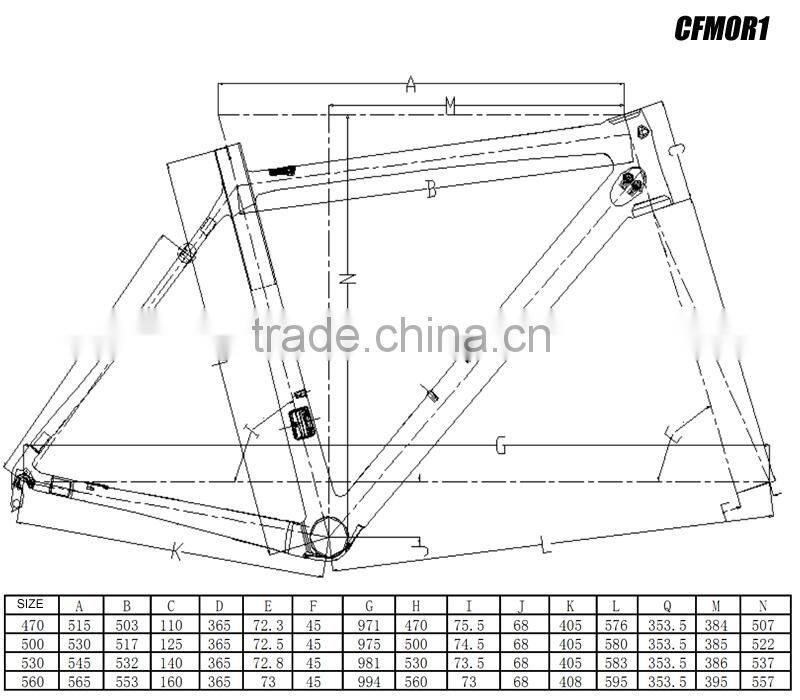 Factory price carbon T700 3K/UD road bike frame BSA/BB86.5/PF30 with fork