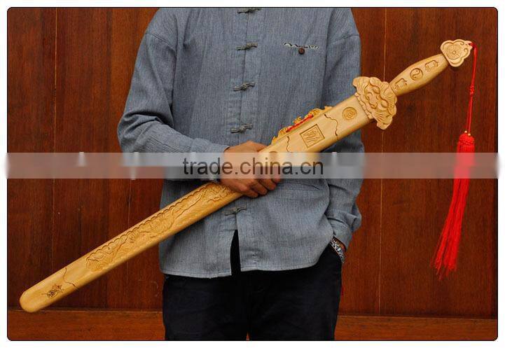 The lucky sword, the peach wood sword, wood crafts, home -guarding and fengshui, for security and peace home decoration
