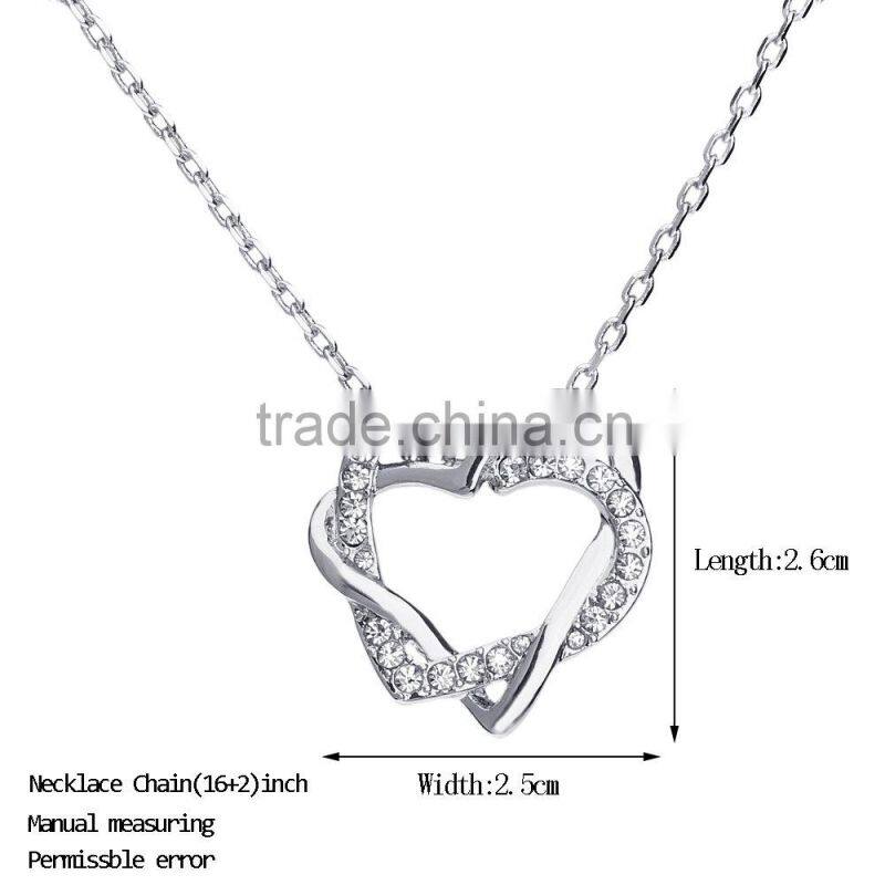 18k women fashion gold heart necklace designs girls high quality 2015
