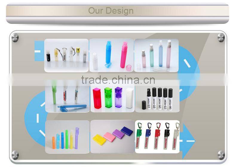 blue color PP plastic perfume bottle for sample perfume vial