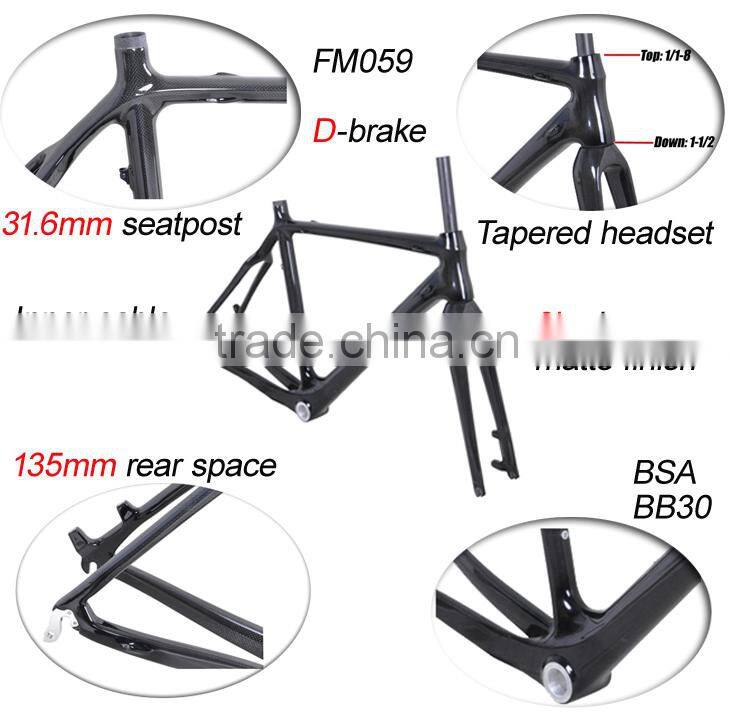 Dengfu cyclocross carbon frame oem high quality cyclo cross frame FM059