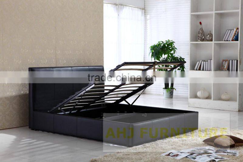 Storage bed frame, cheap pu storage beds, faux leather storage beds