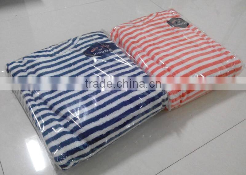 100% COTTON yarn-dyed woven stripes adult poncho towel stripes robe towel