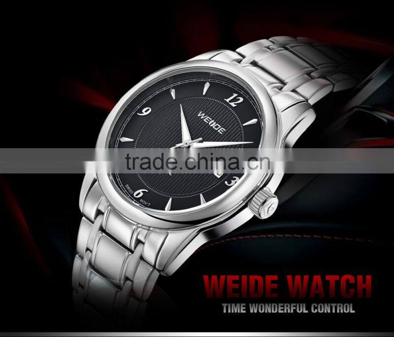 China Brand WEIDE Fashion Full Steel Military Sports Quartz Men Watch 93011GB
