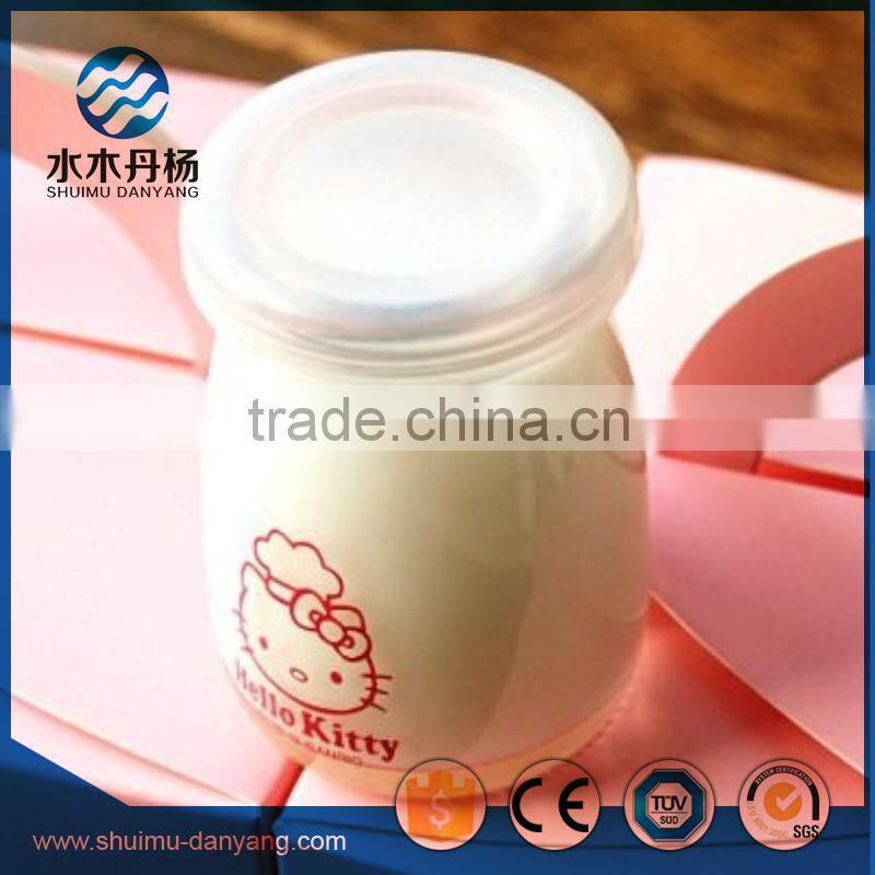 Hot selling 100ml round pudding glass bottle with plastic cap