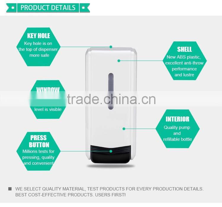 Liquid soap dispenser plastic wall mounted hand sanitizer dispenser for toilet