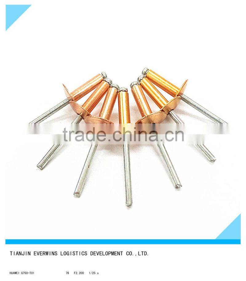 Golden color Waterproof Large flange head Aluminium blind rivets