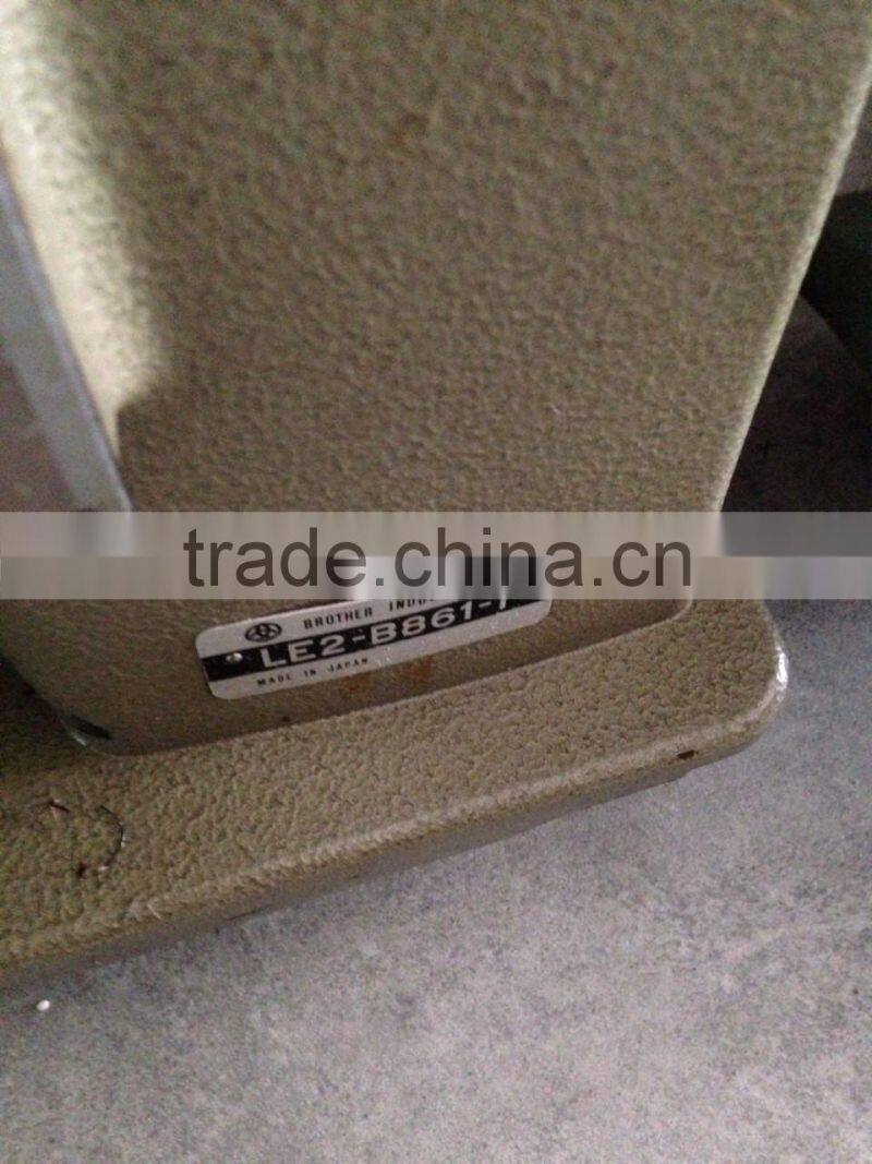 Japan Used Brother LE2-B861-1 Zig Zag Free Hand Irish Embroidery Industrial Sewing Machine