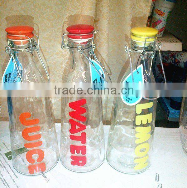 glass milk bottles with caps