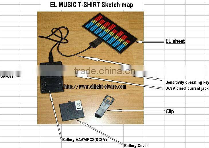 EL sound-controlled T-shirt(Small LOVE )