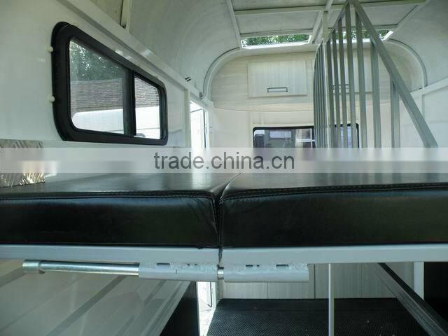 2 horse straight load deluxe camper fiberglass trailer