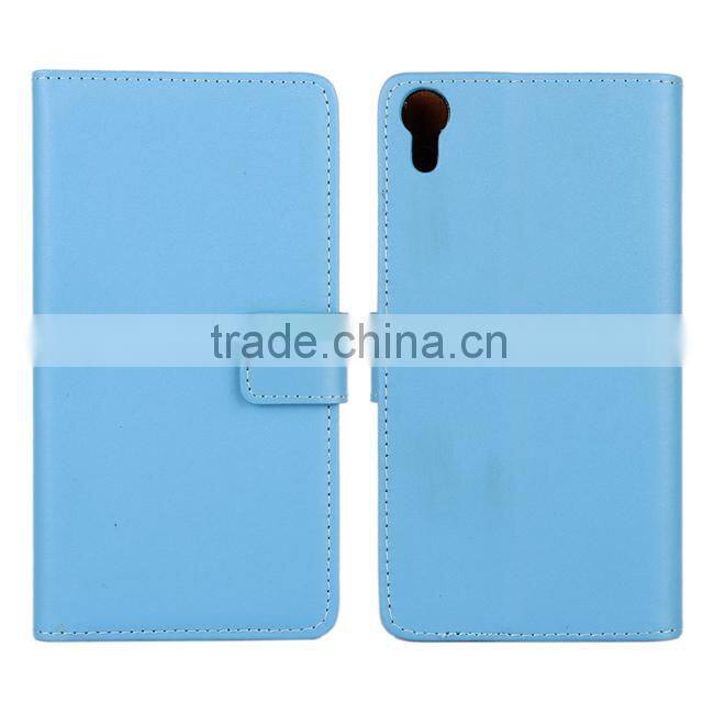 Plain Wallet Genuine Leather Case Cover For Sony Xperia Z4