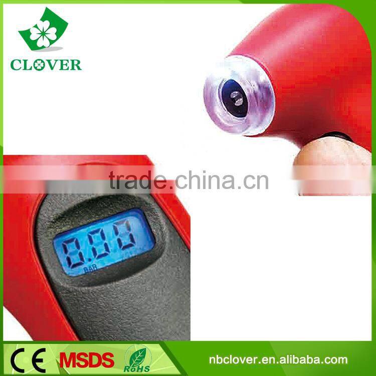 LCD Display Digital Car Tire Pressure Gauge with Blue Backlight and Hook