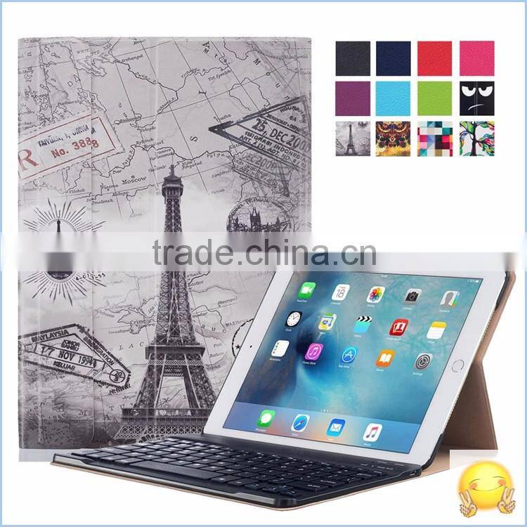 Luxury Business PU Leather Folding Stand cover case for apple ipad pro 9.7'' keyboard case cover