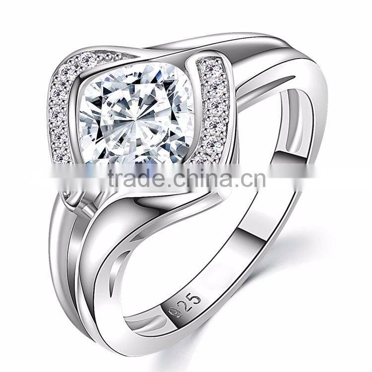 Sterling Silver White Cubic Zirconia Love Promise CZ Ring Engagement Wedding Eternity Bands