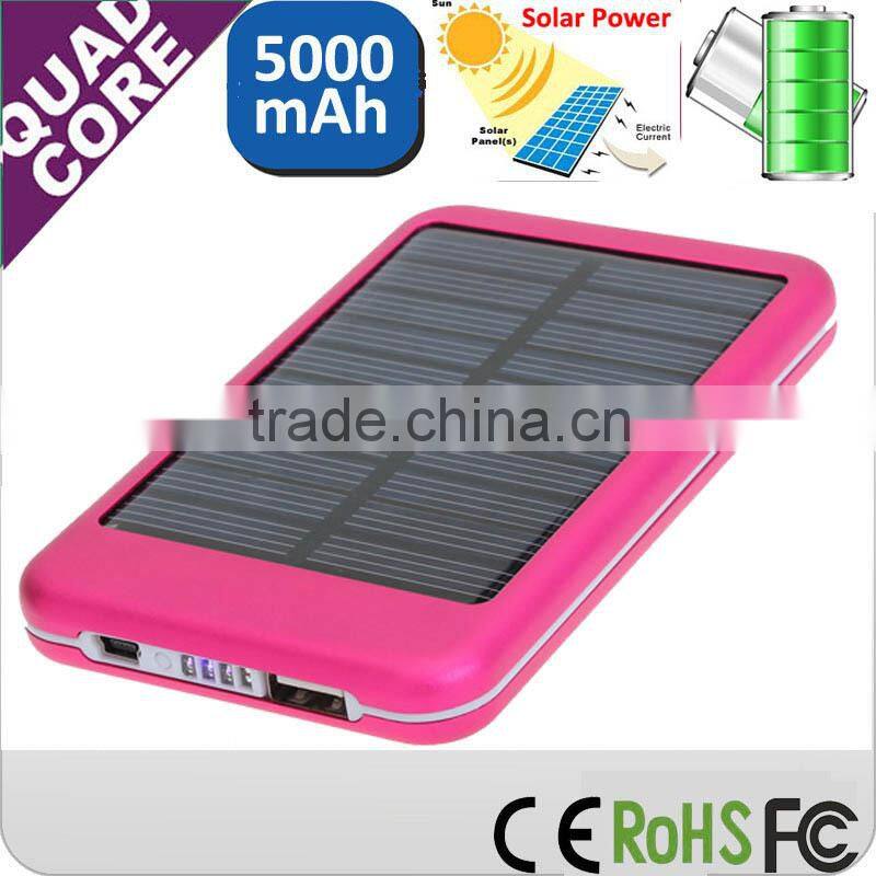 solar mobile charger 5000mah xternal mobile charger