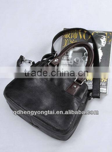 2016 most fashionable trend classic black handbag, unisex genuine leather bag