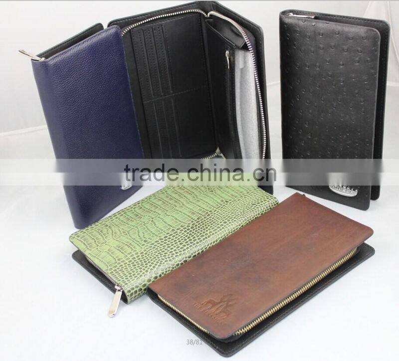 2015 Newest Style Leather Wallet, High Quality Different Leather Men's Wallet With Metal Logo Fashion Wallet