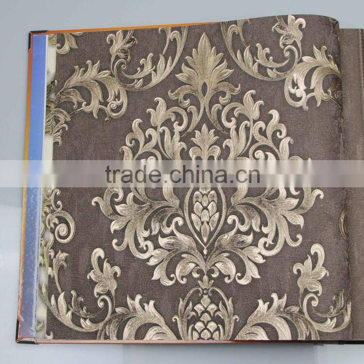 new catalog of 2014 pvc deep embossed wallpaper Italian style Alpha 80101 waterproof soundproof