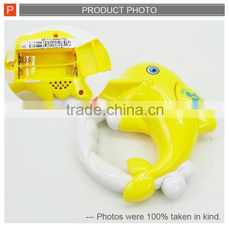 Safety electric infant intelligent ocean bell baby rattle with music