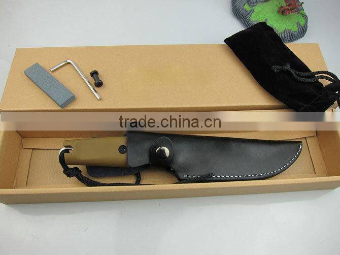 OEM rubber handle fixed blade hunting knife